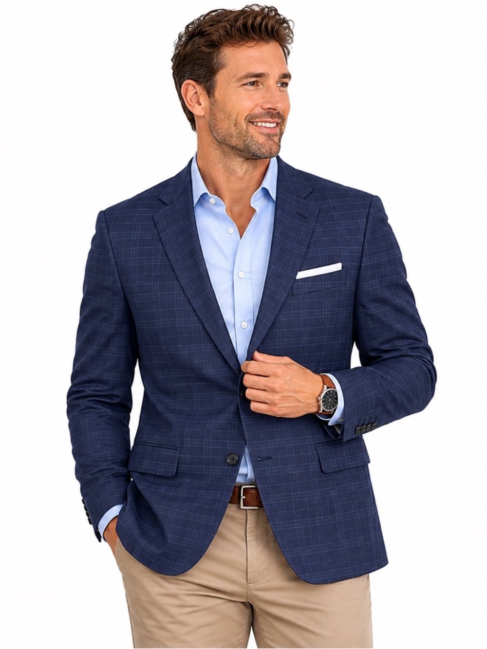 Hickey Freemen Mens Suit Jacket Blazer Size 40R 33S Sports Coat Plaid Classic
